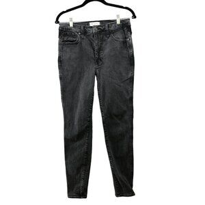 Madewell 10'' High Rise Skinny Jeans Womens Size 30 Washed Black Charcoal